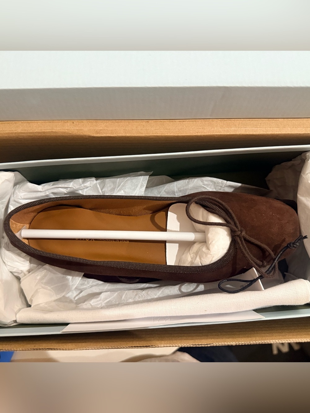Margaux Fonteyn flats in Suede Espresso BNIB
